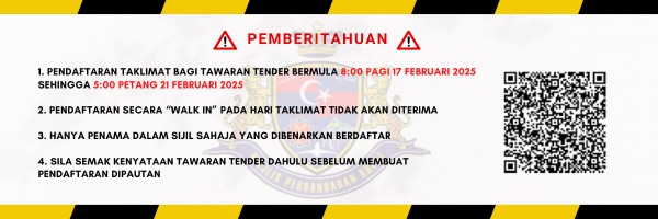 KENYATAAN TAWARAN TENDER BIL. 1/2025 (CIDB) ( KHAS UNTUK BUMIPUTERA )